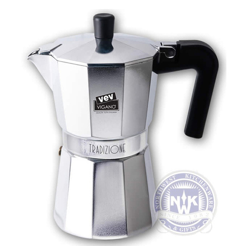 VEV VIGANO TRADIZIONE 3 CUP STOVE TOP ESPRESSO MAKER