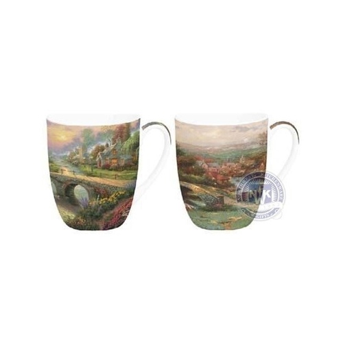 Kinkade Lamplight Village Mug Pair