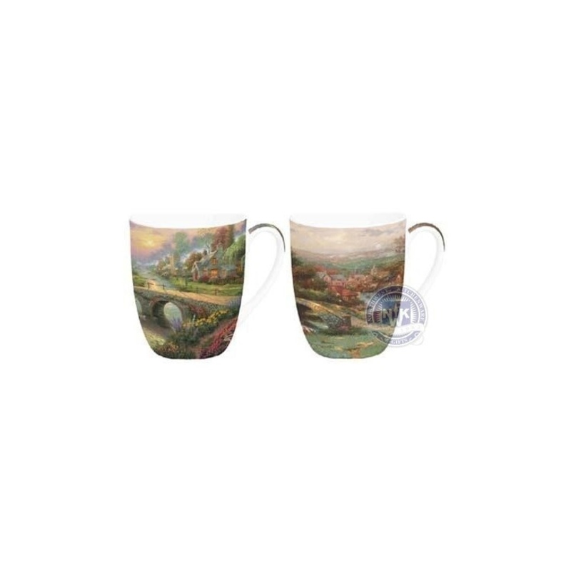 Kinkade Lamplight Village Mug Pair