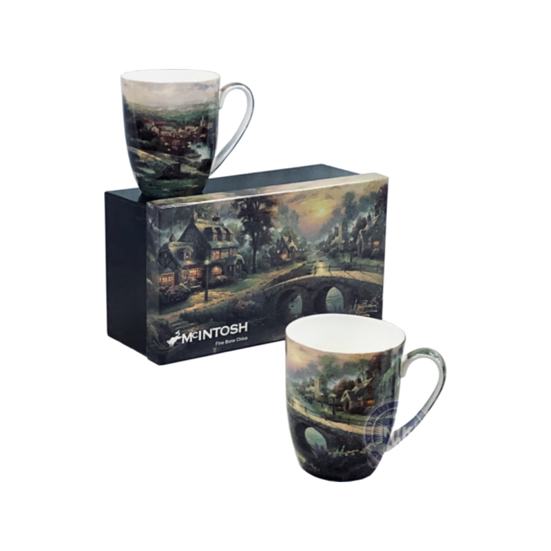 Kinkade Lamplight Village Mug Pair