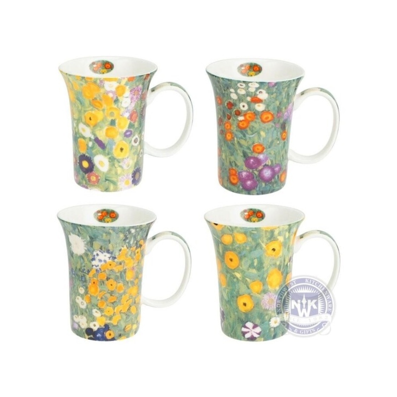Klimt Flower Garden Set of 4 Mugs