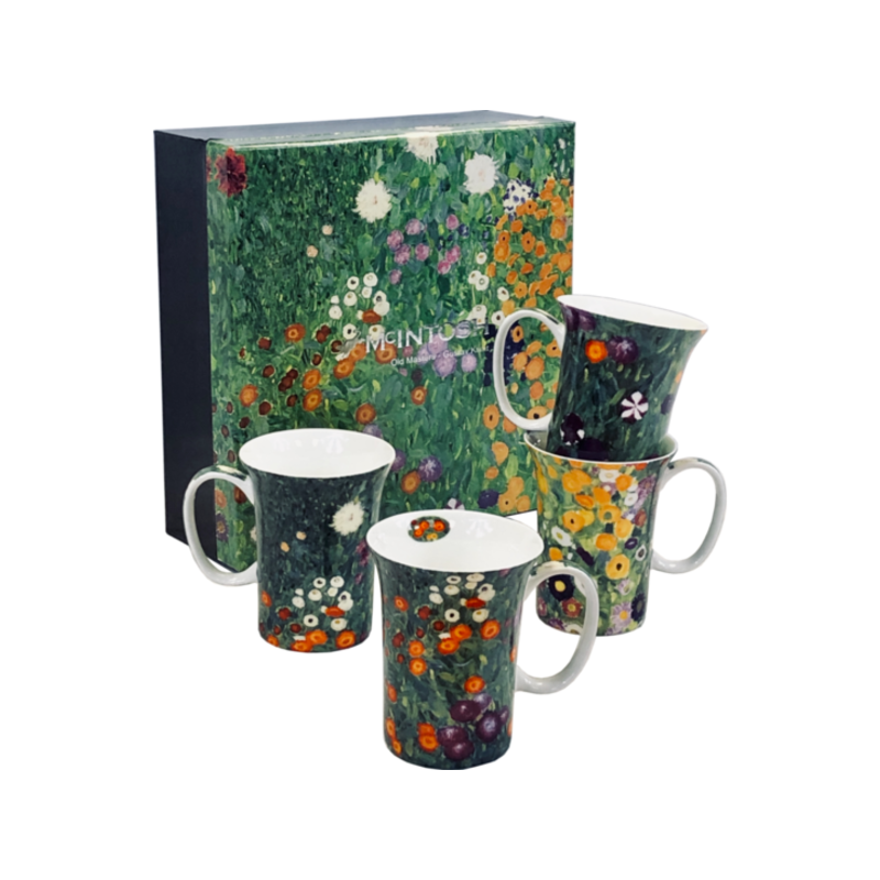 Klimt Flower Garden Set of 4 Mugs