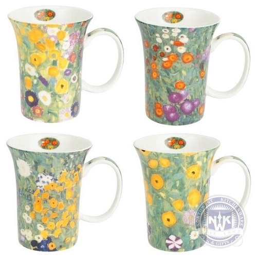 Klimt Flower Garden Set of 4 Mugs