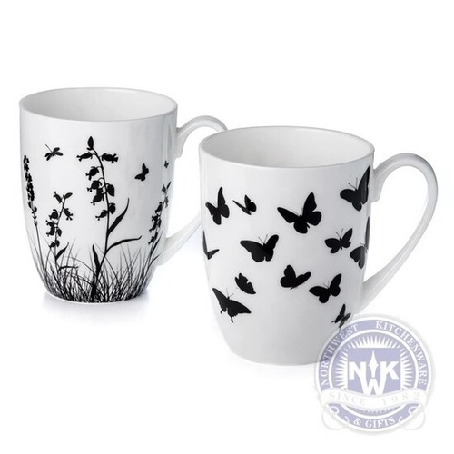 Meadow Silhouette Pair of 2 Mugs