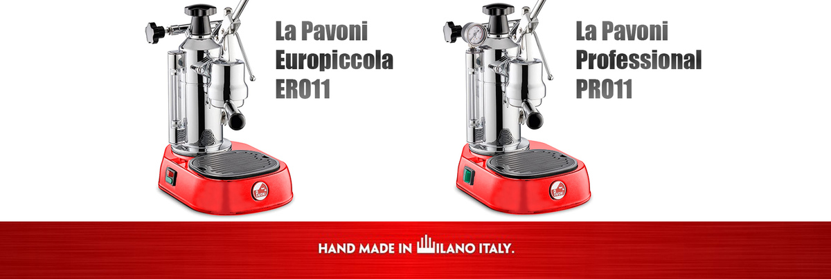 La Pavoni Europiccola ERO RED BASE and La Pavoni Professional PRO RED BASE