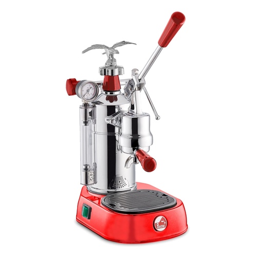 La Pavoni Professional Pro Lux Chrome & Red With Eagle