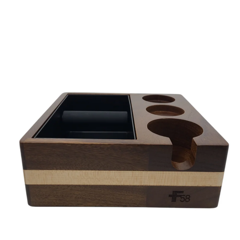 Wood Tamping Station And Knock Box