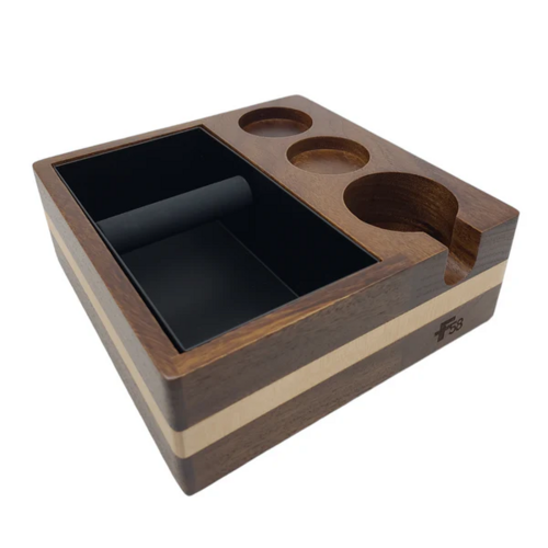 Wood Tamping Station And Knock Box