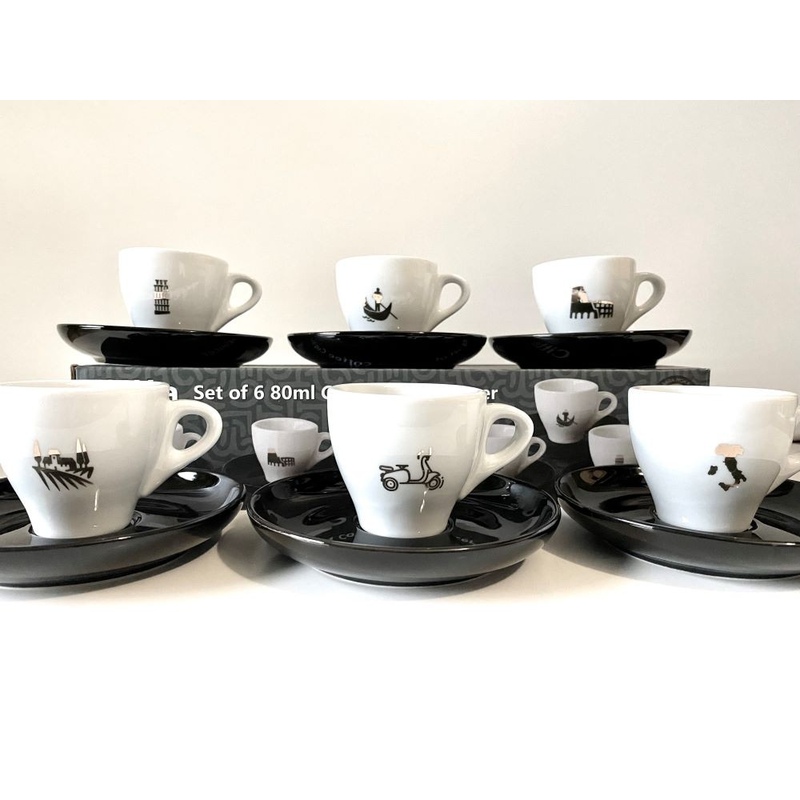 Citta Espresso Cups 6 Cups With Saucers