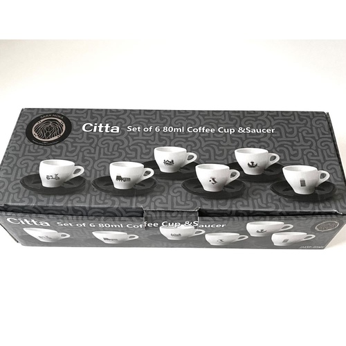 Citta Espresso Cups 6 Cups With Saucers