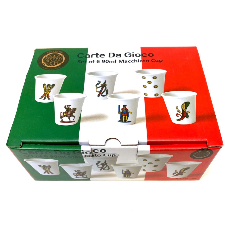 Italian Playing Cards Espresso Cups Set Of 6